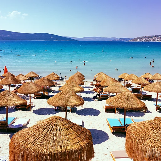 Çeşme’de rüzgâr sörfü yelkenleri